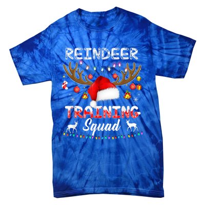 Christmas Running Funny Reindeer Training Squad Team Family Funny Gift Tie-Dye T-Shirt