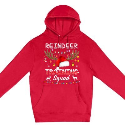 Christmas Running Funny Reindeer Training Squad Team Family Funny Gift Premium Pullover Hoodie