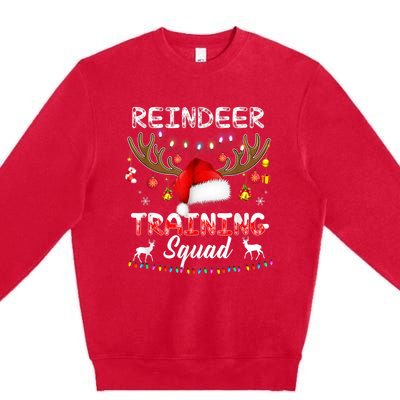 Christmas Running Funny Reindeer Training Squad Team Family Funny Gift Premium Crewneck Sweatshirt