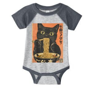 Cat Ramen Funny Graphic Tees Japanese Kawaii Cat Anime Infant Baby Jersey Bodysuit