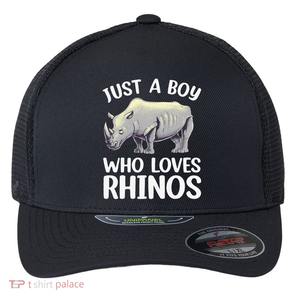 Cool Rhino For Rhinoceros Chubby Unicorn Zoo Flexfit Unipanel Trucker Cap