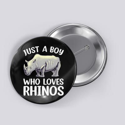 Cool Rhino For Rhinoceros Chubby Unicorn Zoo Button