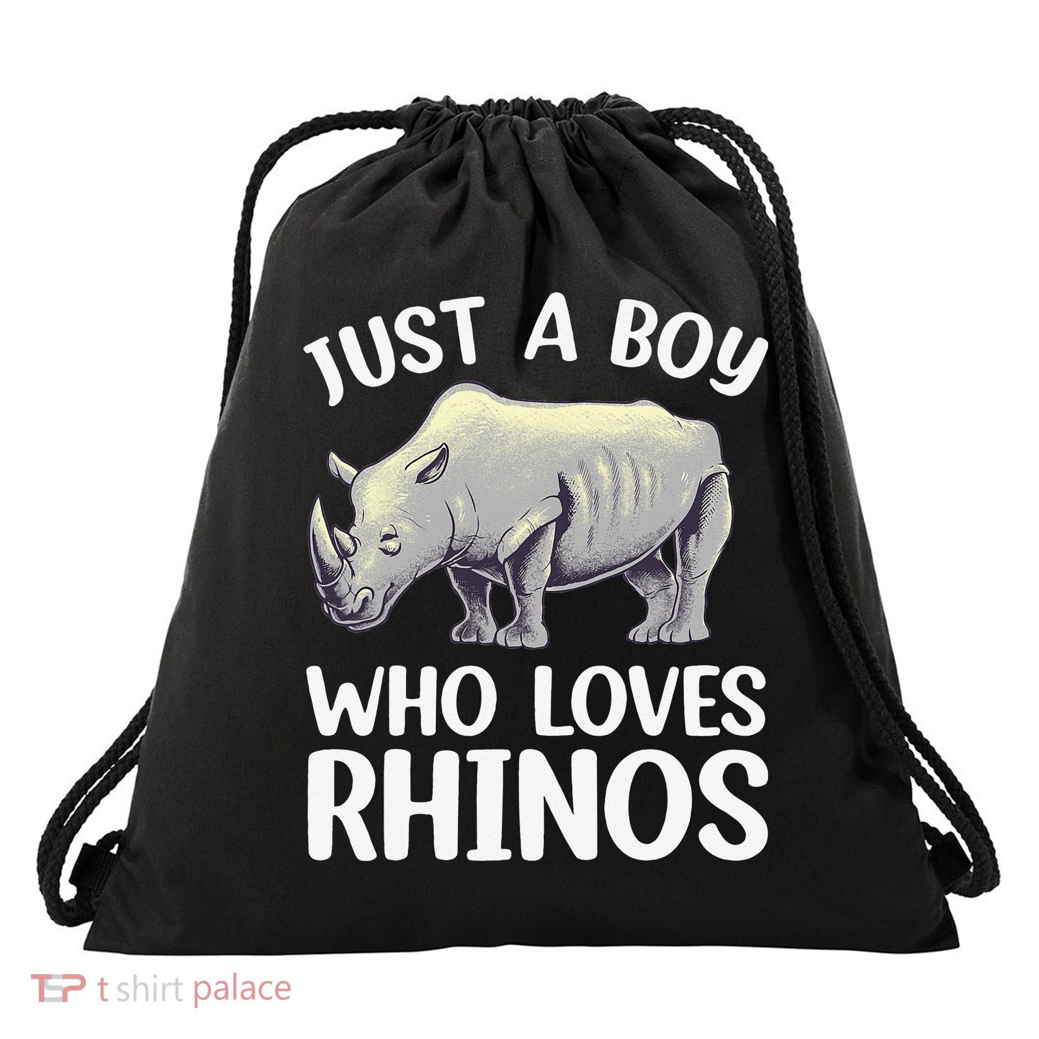 Cool Rhino For Rhinoceros Chubby Unicorn Zoo Drawstring Bag
