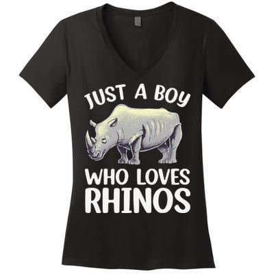 Cool Rhino For Rhinoceros Chubby Unicorn Zoo Women's V-Neck T-Shirt