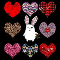 Cute Rabbit Funny Retro Floral Hearts Pattern Valentines Day Gift Impact Tech Backpack