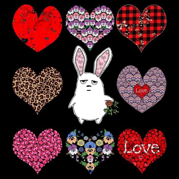 Cute Rabbit Funny Retro Floral Hearts Pattern Valentines Day Gift Impact Tech Backpack