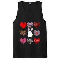 Cute Rabbit Funny Retro Floral Hearts Pattern Valentines Day Gift PosiCharge Competitor Tank