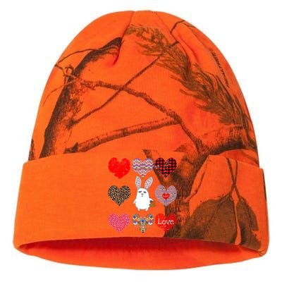 Cute Rabbit Funny Retro Floral Hearts Pattern Valentines Day Gift Kati Licensed 12" Camo Beanie