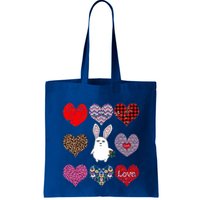 Cute Rabbit Funny Retro Floral Hearts Pattern Valentines Day Gift Bag