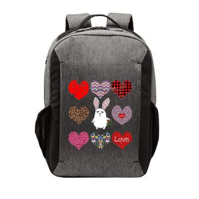 Cute Rabbit Funny Retro Floral Hearts Pattern Valentines Day Gift Vector Backpack
