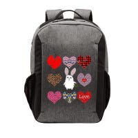 Cute Rabbit Funny Retro Floral Hearts Pattern Valentines Day Gift Vector Backpack