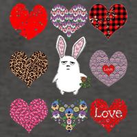 Cute Rabbit Funny Retro Floral Hearts Pattern Valentines Day Gift Vector Backpack