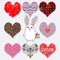 Cute Rabbit Funny Retro Floral Hearts Pattern Valentines Day Gift Garment-Dyed Sweatshirt