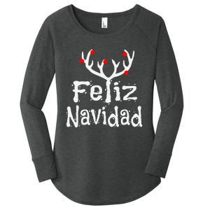 Christmas Reindeer Feliz Navidad Women's Perfect Tri Tunic Long Sleeve Shirt