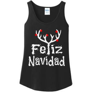 Christmas Reindeer Feliz Navidad Ladies Essential Tank