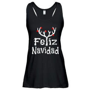 Christmas Reindeer Feliz Navidad Ladies Essential Flowy Tank