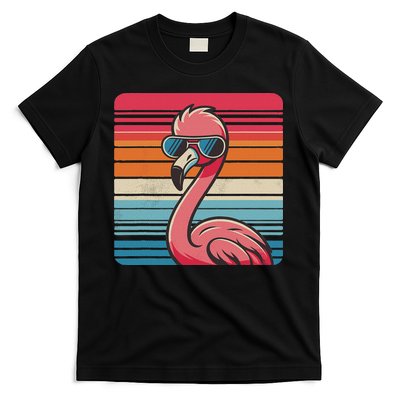 Cool Retro Flamingo In Sunglasses 70s 80s 90s Funny Flamingo T-Shirt