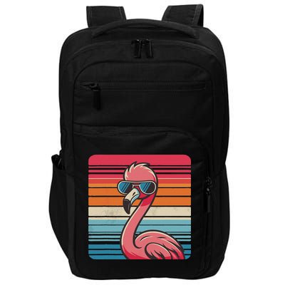 Cool Retro Flamingo In Sunglasses 70s 80s 90s Funny Flamingo Impact Tech Backpack