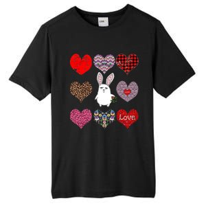 Cute Rabbit Funny Retro Floral Hearts Pattern Valentines Day Gift Tall Fusion ChromaSoft Performance T-Shirt