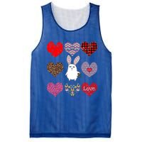 Cute Rabbit Funny Retro Floral Hearts Pattern Valentines Day Gift Mesh Reversible Basketball Jersey Tank