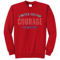 COURAGE Retro Faded Raglan Baseball Sweatshirt