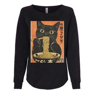 Cat Ramen Funny Graphic S Japanese Kawaii Cat Anime Womens California Wash Sweatshirt