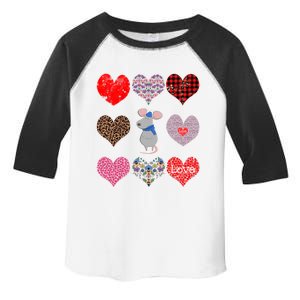 Cute Rat Funny Retro Floral Hearts Pattern Valentines Day Meaningful Gift Toddler Fine Jersey T-Shirt