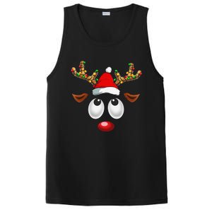 Christmas Reindeer Face Santa Hat Xmas Lights For PosiCharge Competitor Tank