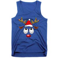 Christmas Reindeer Face Santa Hat Xmas Lights For Tank Top