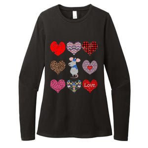 Cute Rat Funny Retro Floral Hearts Pattern Valentines Day Great Gift Womens CVC Long Sleeve Shirt