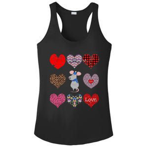 Cute Rat Funny Retro Floral Hearts Pattern Valentines Day Great Gift Ladies PosiCharge Competitor Racerback Tank