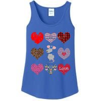 Cute Rat Funny Retro Floral Hearts Pattern Valentines Day Great Gift Ladies Essential Tank