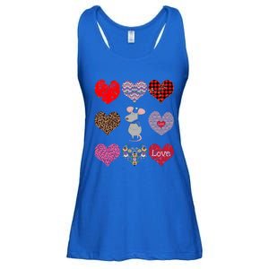 Cute Rat Funny Retro Floral Hearts Pattern Valentines Day Great Gift Ladies Essential Flowy Tank