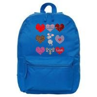 Cute Rat Funny Retro Floral Hearts Pattern Valentines Day Great Gift 16 in Basic Backpack