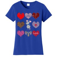 Cute Rat Funny Retro Floral Hearts Pattern Valentines Day Great Gift Women's T-Shirt