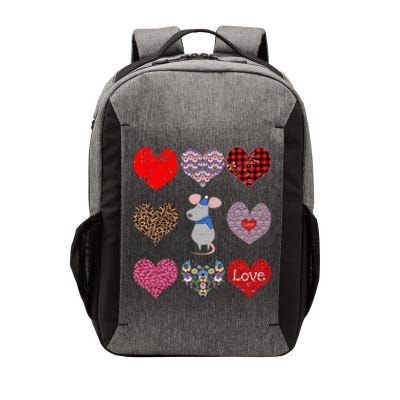 Cute Rat Funny Retro Floral Hearts Pattern Valentines Day Great Gift Vector Backpack