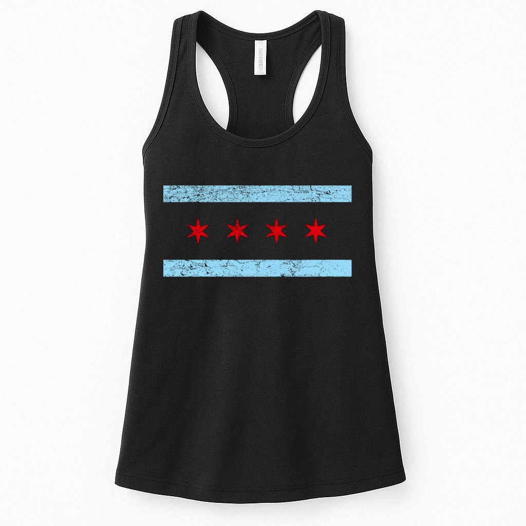 Chicago Retro Flag Vintage Womens Tank Top