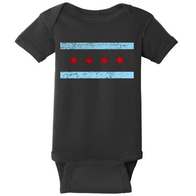 Chicago Retro Flag Vintage Baby Bodysuit