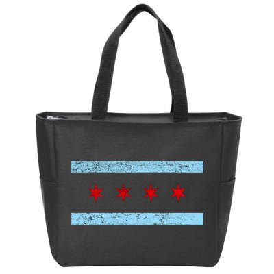 Chicago Retro Flag Vintage Zip Tote Bag