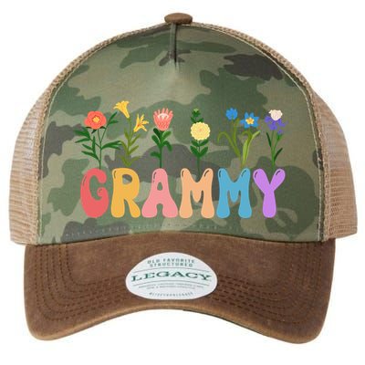 Cute Retro Floral Grammy Legacy Tie Dye Trucker Hat