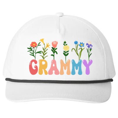 Cute Retro Floral Grammy Snapback Five-Panel Rope Hat