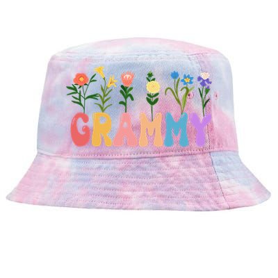 Cute Retro Floral Grammy Tie-Dyed Bucket Hat