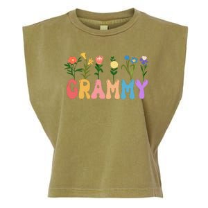 Cute Retro Floral Grammy Garment-Dyed Women's Muscle Tee