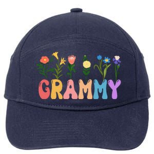 Cute Retro Floral Grammy 7-Panel Snapback Hat