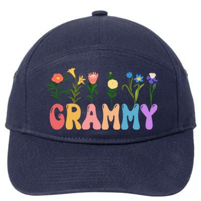 Cute Retro Floral Grammy 7-Panel Snapback Hat