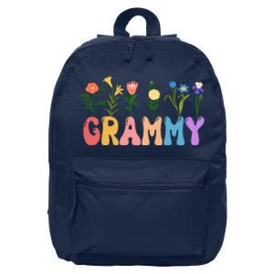 Cute Retro Floral Grammy 16 in Basic Backpack