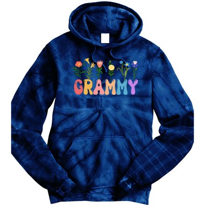 Cute Retro Floral Grammy Tie Dye Hoodie