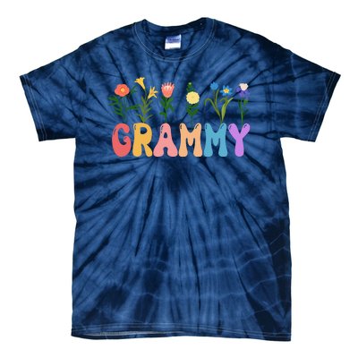 Cute Retro Floral Grammy Tie-Dye T-Shirt