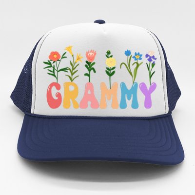 Cute Retro Floral Grammy Trucker Hat