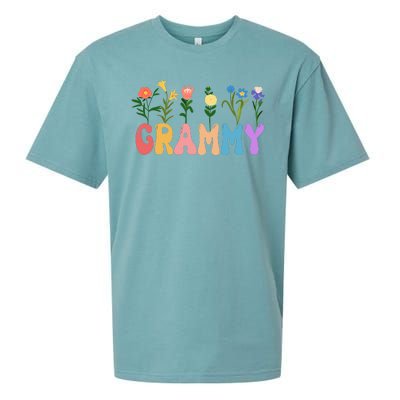 Cute Retro Floral Grammy Sueded Cloud Jersey T-Shirt